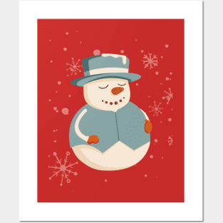 snowman retro Posters and Art